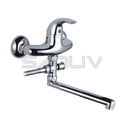 Wall mounted bathtub faucet with 35cm spout-65507