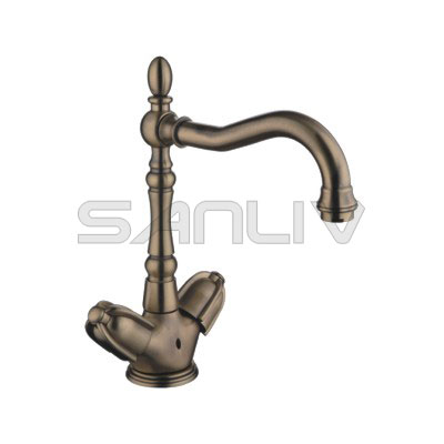 kitchen sink faucets. Two Handles Bronze Sink Faucet