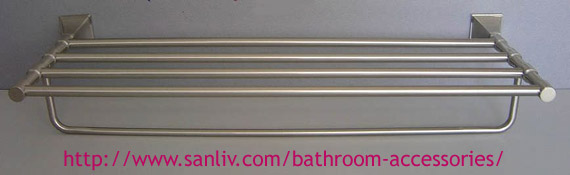 bathroom towel shelf brushed nickel