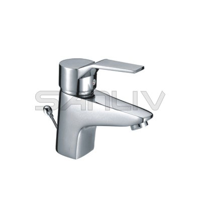 Single lever bathroom basin mixer faucet