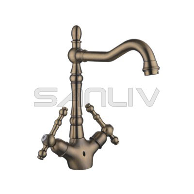Antique Brushed Bronze Bathroom Basin Faucet