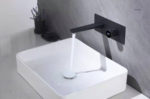 Wall-mount Bathroom Sink Faucet Black Digital Temperature
