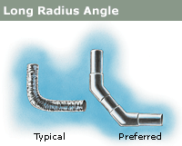 install Bathroom Exhaust Fan with long radius angle