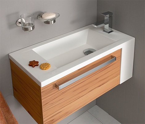 Corner bathroom vanity furniture is the solution to small bathrooms