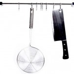 chrome kitchen utensils hanging hooks