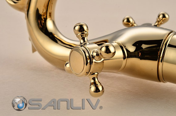 Gold Dragon Two Handle Bathroom Sink Faucet Decorating