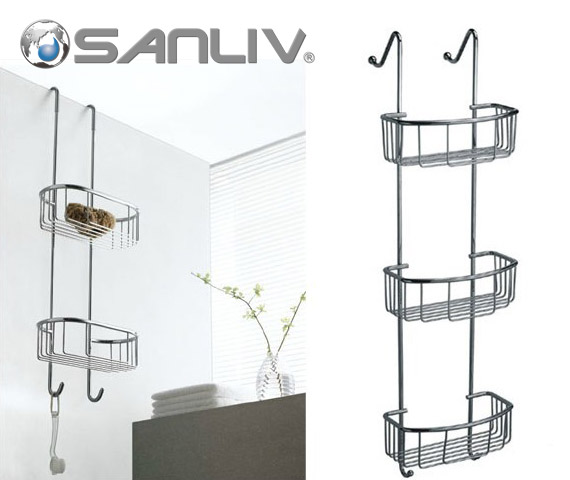 Over-Glass-Door Basket Shower Caddy Shelf