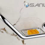 Chrome Shower Grab Bar with Soap Holder