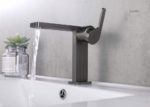 Brushed Hard Graphite Single Hole Bathroom Sink Faucet
