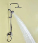 Matte Black Exposed Rainfall Shower Head Faucet