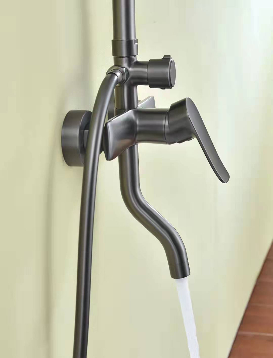 Matte Black Exposed Rainfall Shower Mixer