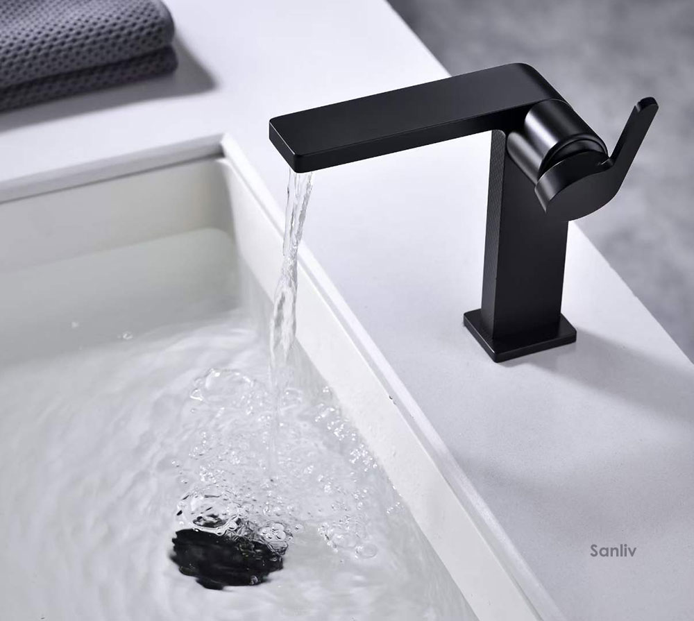 Matte Black Single Hole Handle Bathroom Sink Faucet