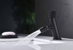 Single Hole Bathroom Sink Faucet with Swivel Spray Aerator Matte Black