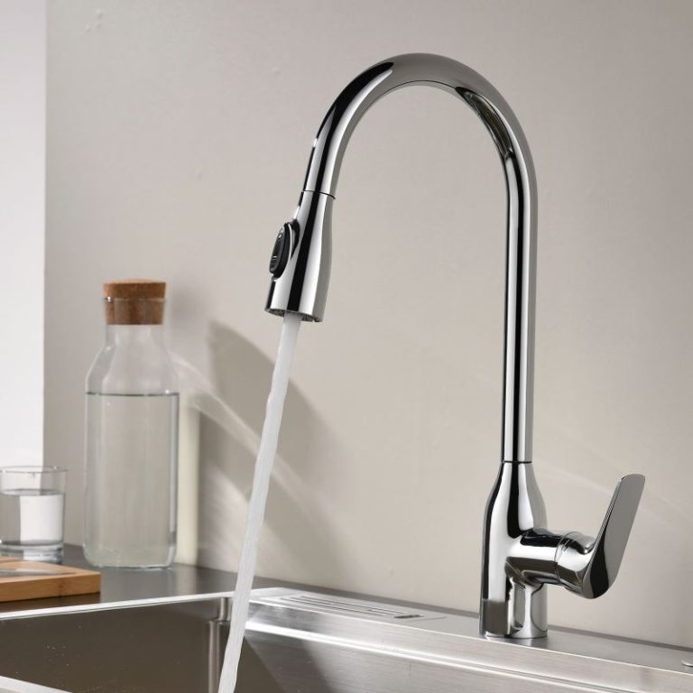 Chrome Pull Down Kitchen Sink Faucet W/Hand Spray Head-Hose | Bathroom ...